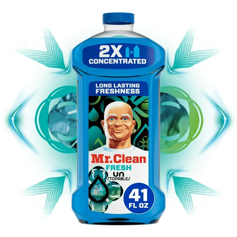 Mr. Clean 2X Concentrated Multi Surface, All Purpose Cleaner, Unstopables Fresh Scent, 41 fl oz | Walmart (US)
