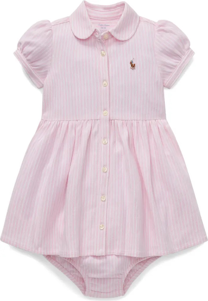 Oxford Stripe Cotton Piqué Dress & Bloomers | Nordstrom