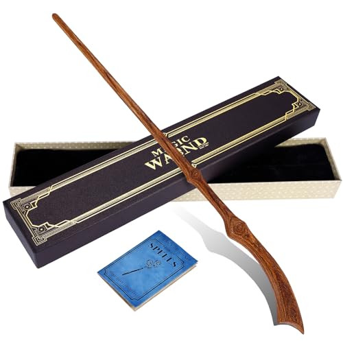 Wooden Magic Wand Wizard Witch Wood Wands Hand Carved for Collection Cosplay Christmas Party with Spellbook & Gift Box (Gun) | Amazon (US)