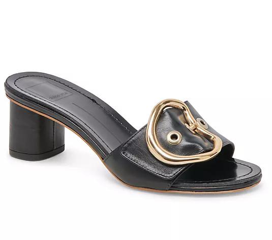 Dolce Vita Leather Ornament Heeled Mules - Laika - QVC.com | QVC
