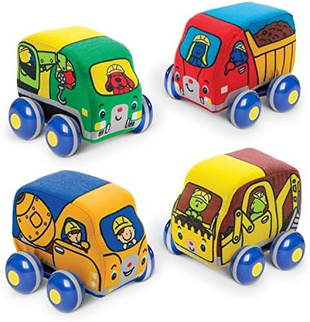 Melissa & Doug Pull-Back Construction Vehicles - Soft Baby Toy Play Set of 4 Vehicles | Amazon (US)