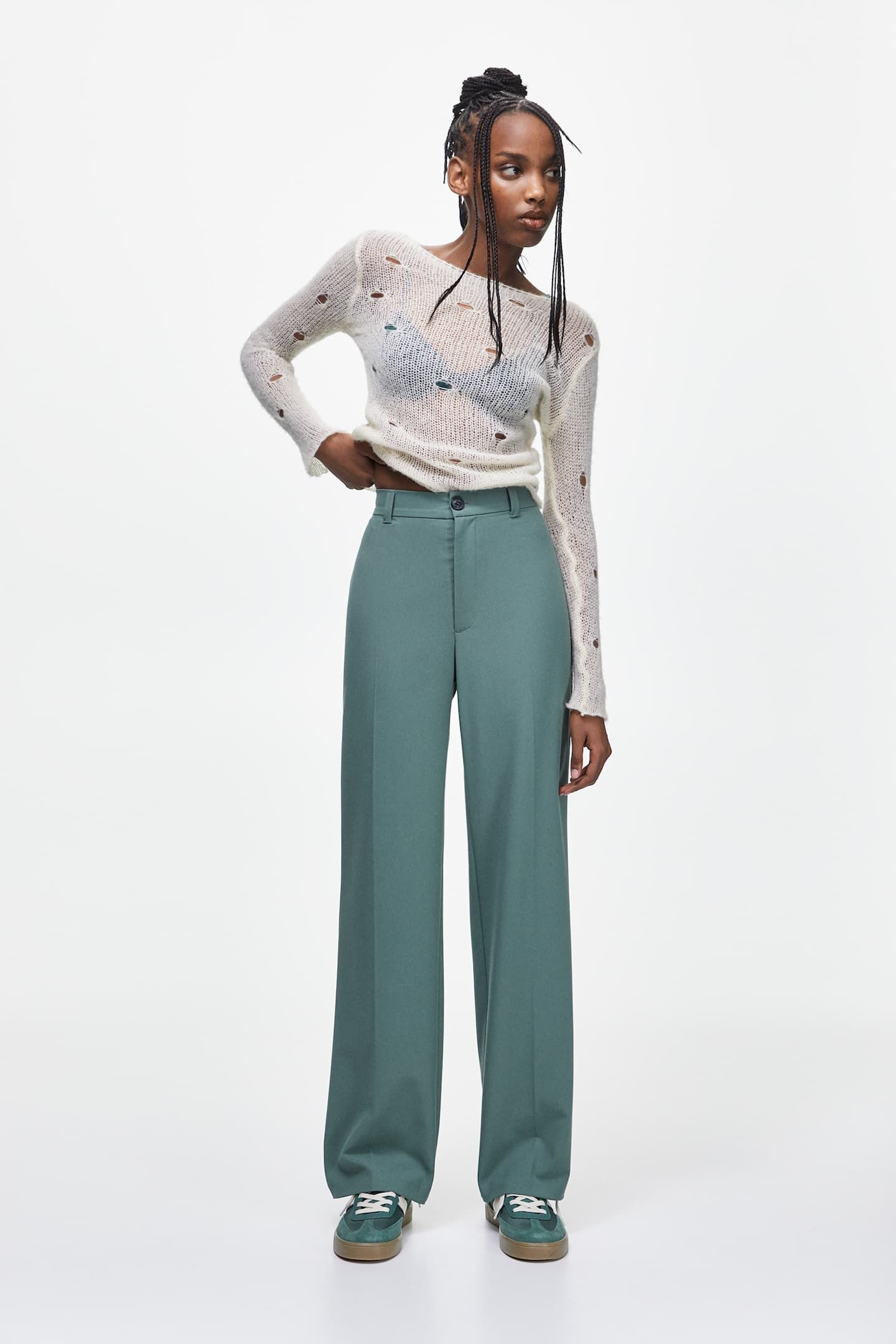 Smart straight-leg trousers | PULL and BEAR UK