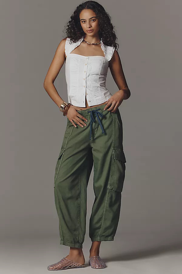 Pilcro Linen Cotton Jogger Pants | Anthropologie (US)