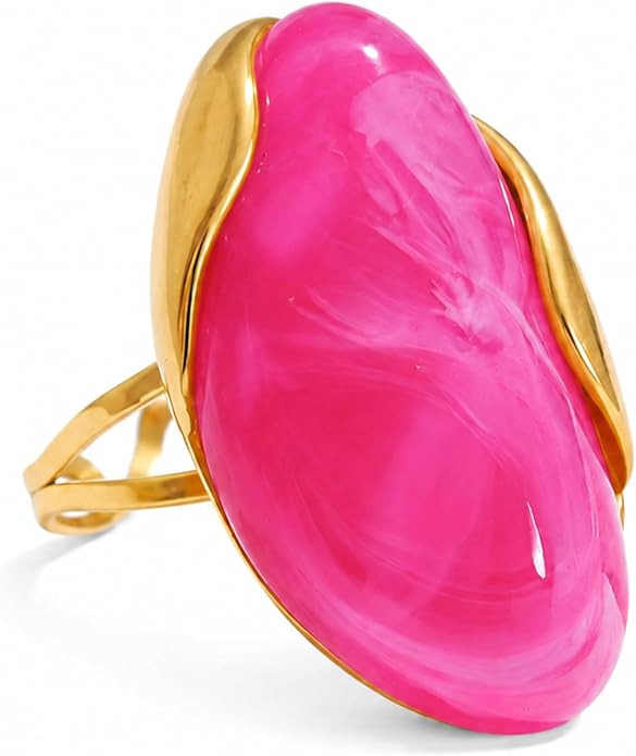 Mchic Colorful Chunky Statement Rings for Women Large Acrylic Resin Jewelry | Amazon (US)