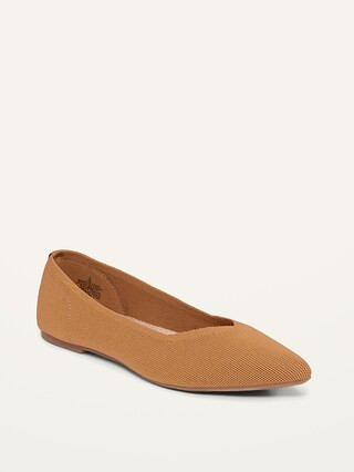 Textured-Knit Pointy-Toe Ballet Flats for Women | Old Navy (US)