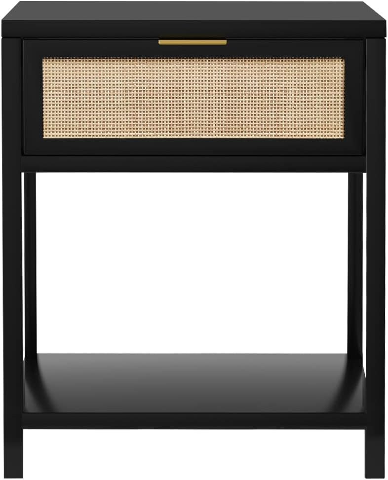 Anmytek 24" H Wood Nightstand, Mid-Century Modern End Table with Storage Drawer and Open Shelf Ra... | Amazon (US)