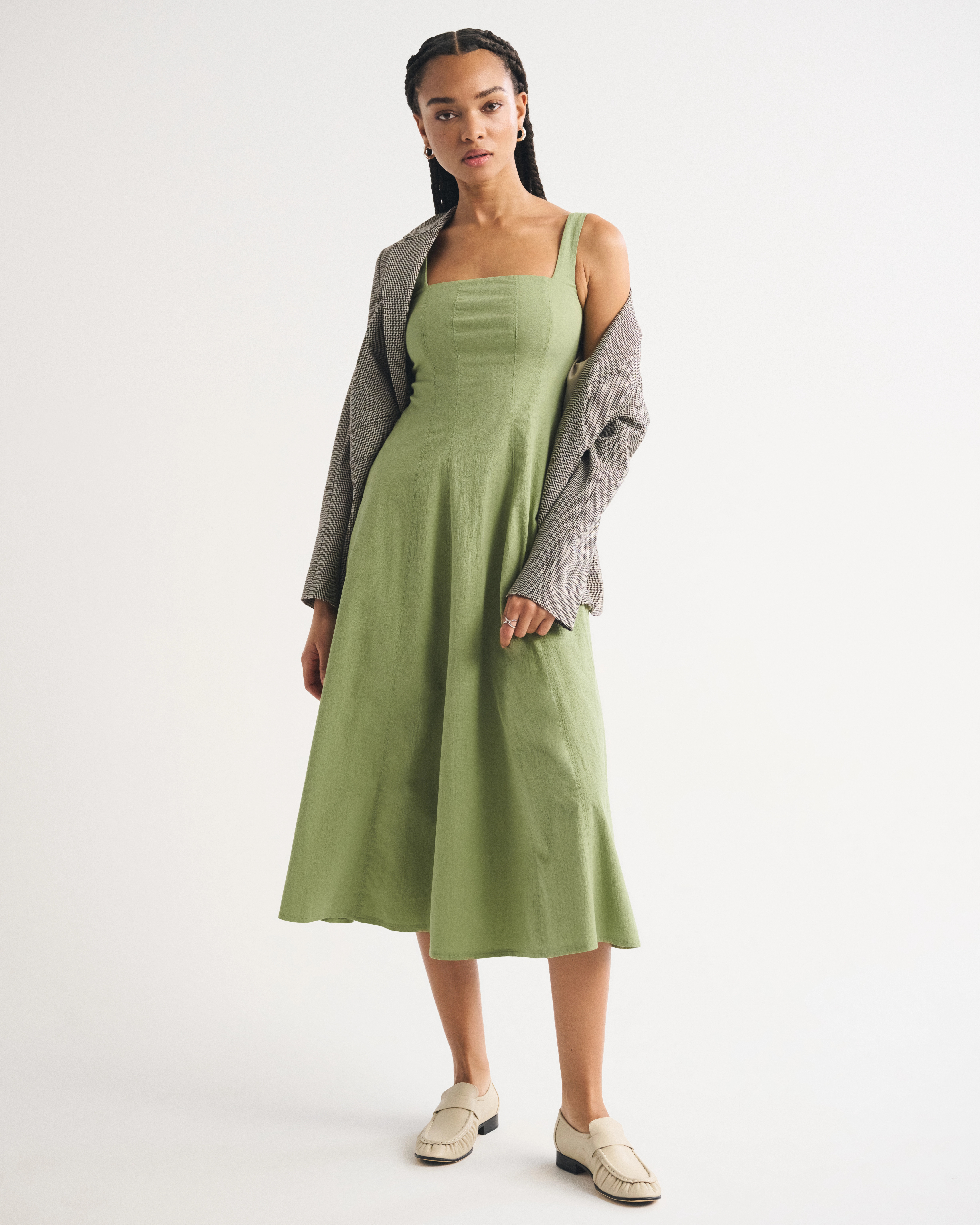 A&F Mila Midi Dress | Abercrombie & Fitch (US)