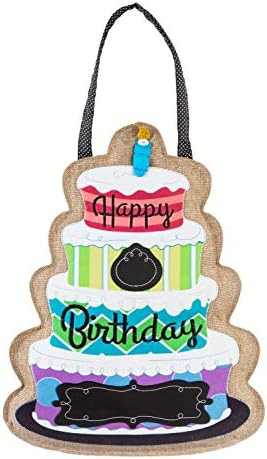 Evergreen Flag Classic Colorful Happy Birthday Burlap Door Decor - 14 x 18 Inches Fade and Weathe... | Amazon (US)