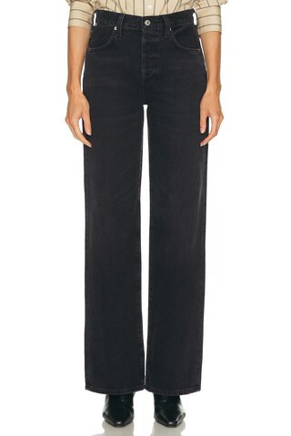 Citizens of Humanity Annina Straight Leg Jeans in Black | FWRD 