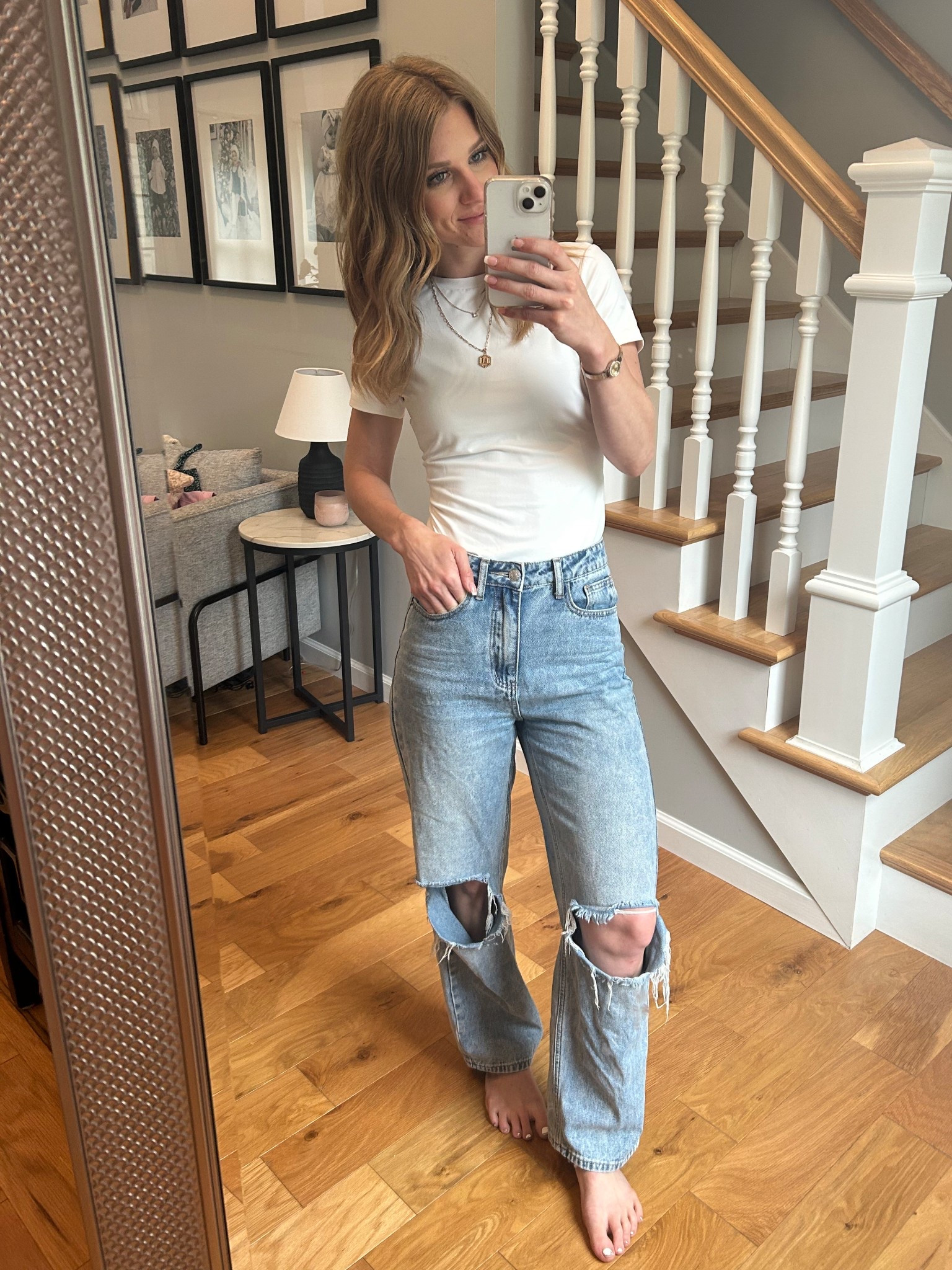You can’t go wrong with the classics — a crisp white tee + high-waisted ripped mom jeans. Easy, timeless, and effortlessly cool. 

#LTKfit #LTKstyle #CasualLooks #DenimStyle #WardrobeEssentials #EverydayOutfit