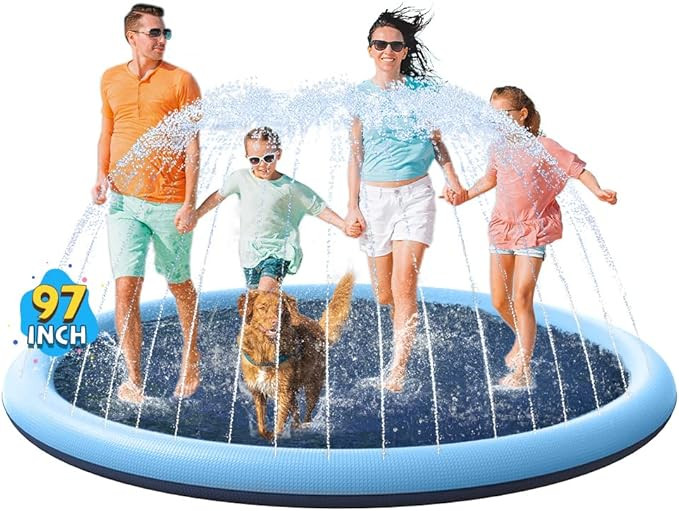 VISTOP Non-Slip Splash Pad for Kids and Dog, Thicken Sprinkler Pool Summer Outdoor Water Toys - F... | Amazon (US)