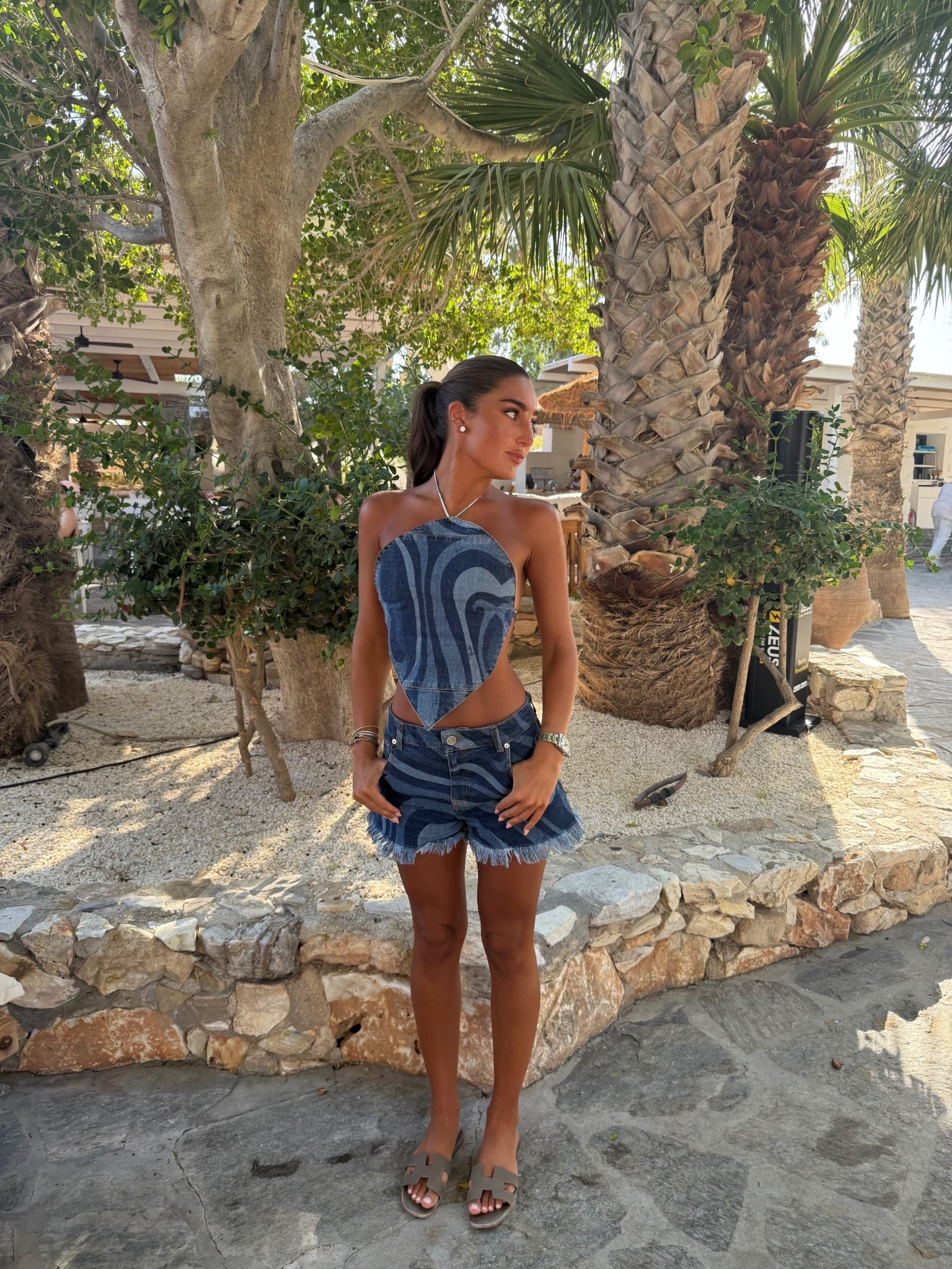 Pucci summer, Pucci outfit, denim outfit, double denim, denim shorts, backless top, summer outfit, beach club outfit, euro summer

#LTKtravel #LTKeurope #LTKsummer
