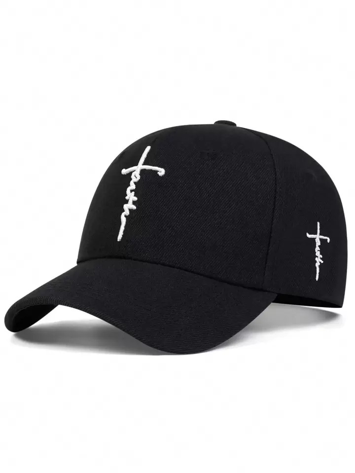 1pc Men's Fashionable Faith Letter Embroidery Baseball Cap, Sun-Proof And Adjustable, Suitable Fo... | SHEIN