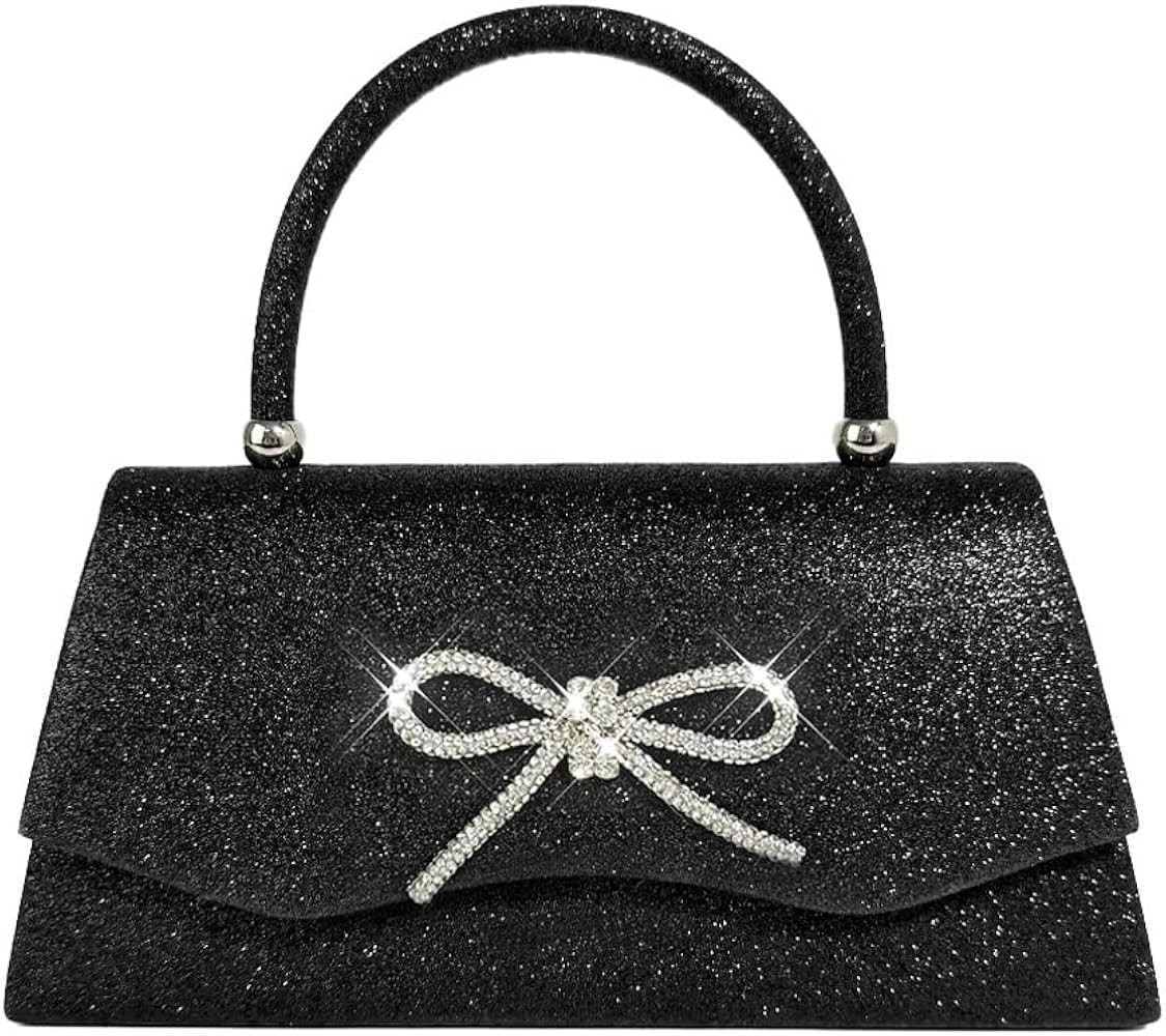 Womens Evening Bag Sparkly Bow Clutch Purse Wedding Party Purses Glitter Rhinestone Cocktail Prom... | Amazon (US)