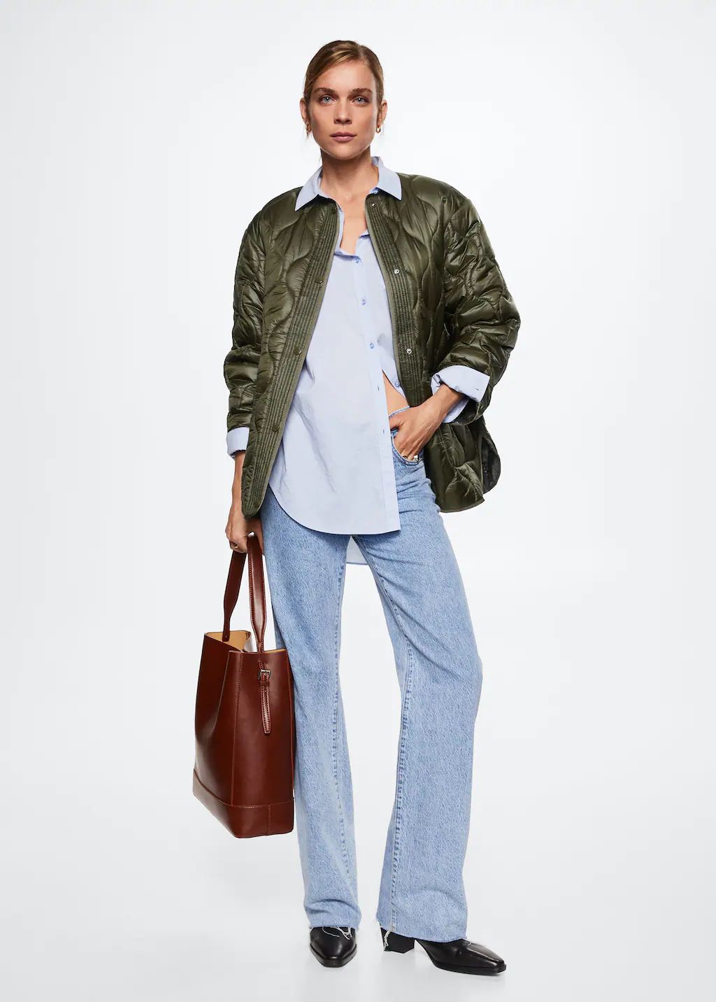 Oversize quilted coat | MANGO (US)