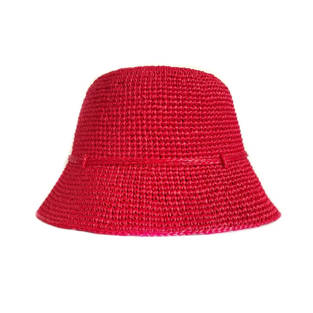 Cappello a secchiello in rafia rosso - Cappello panama unisex - Etsy Italia | Etsy (Global)