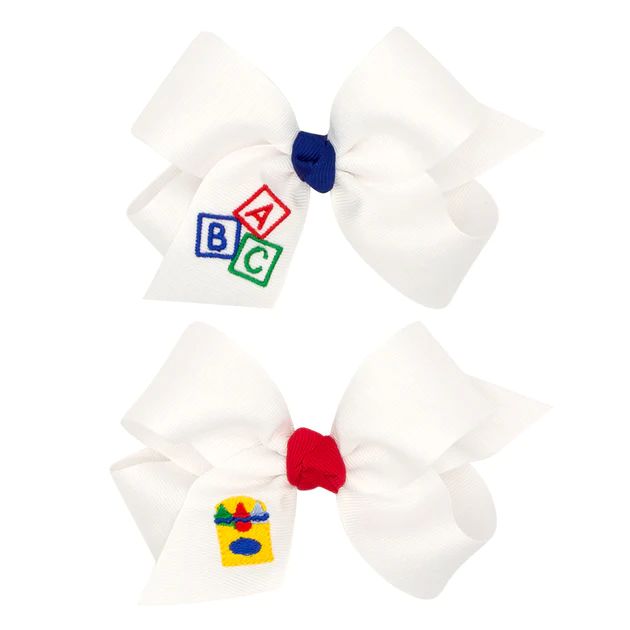 Back to School White Grosgrain Knot Bow | Classic Whimsy