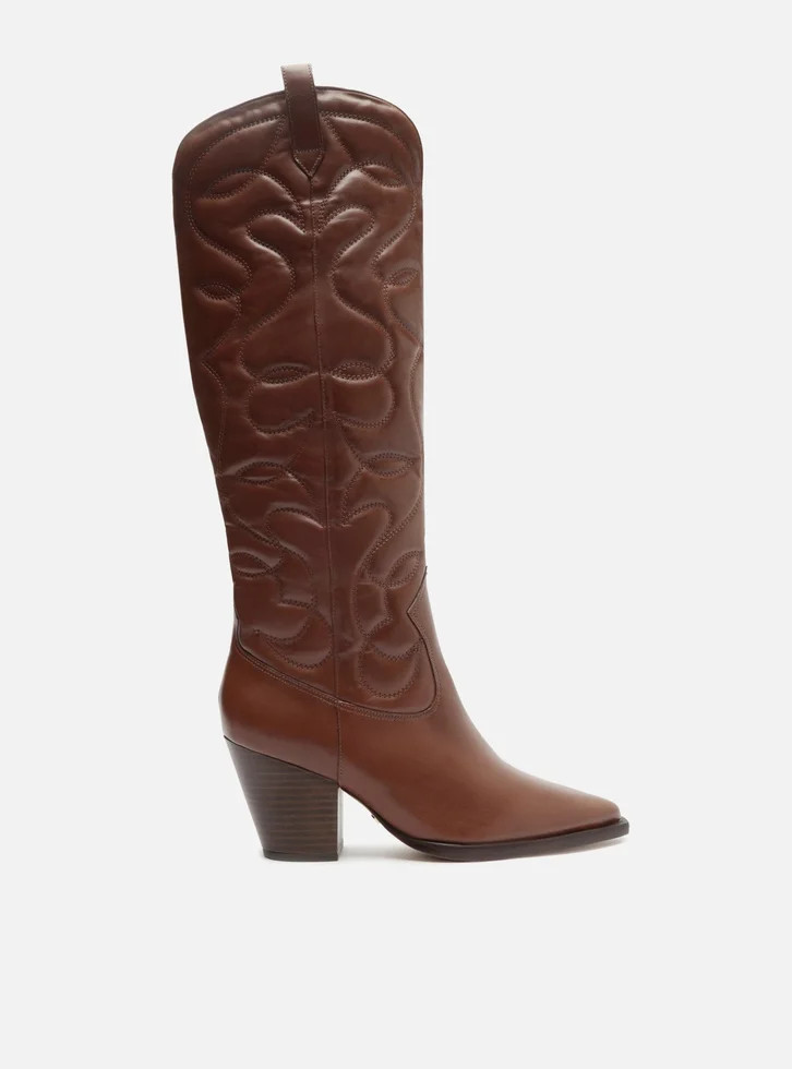 Bota Western Marrom Arezzo Couro Cano Longo Costuras | ZZ Mall (BR)