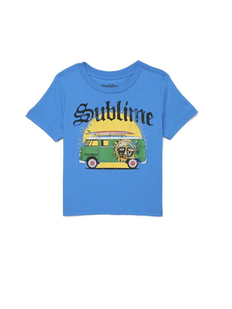 Sublime Summer Van Toddler Crewneck Tee with Short Sleeves, Sizes 12M-5T | Walmart (US)