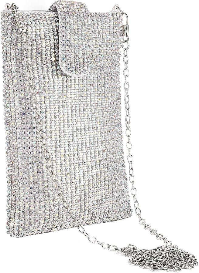 Evening Handbags Clutch Purses for Women Metal mesh Small Crossbody Bag Cell Phone Purse Wallet | Amazon (US)