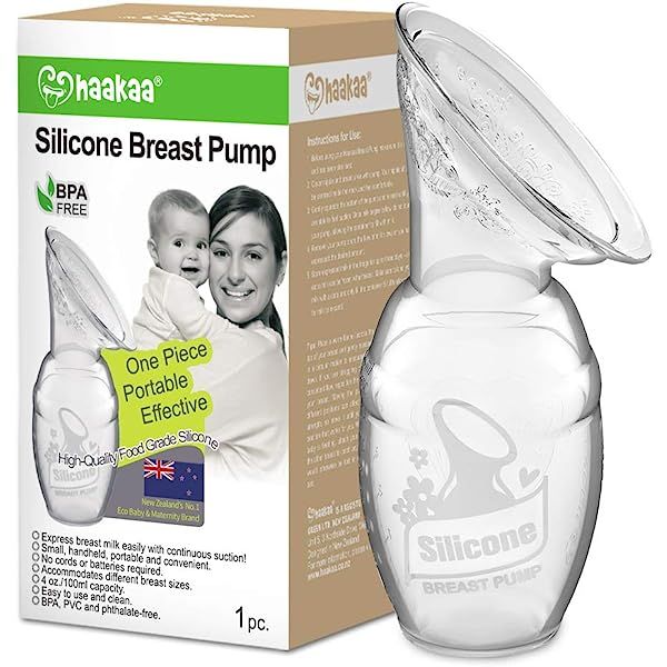 Haakaa Silicone Breast Pump & Silicone Cap 5.4oz/150ml | Amazon (US)
