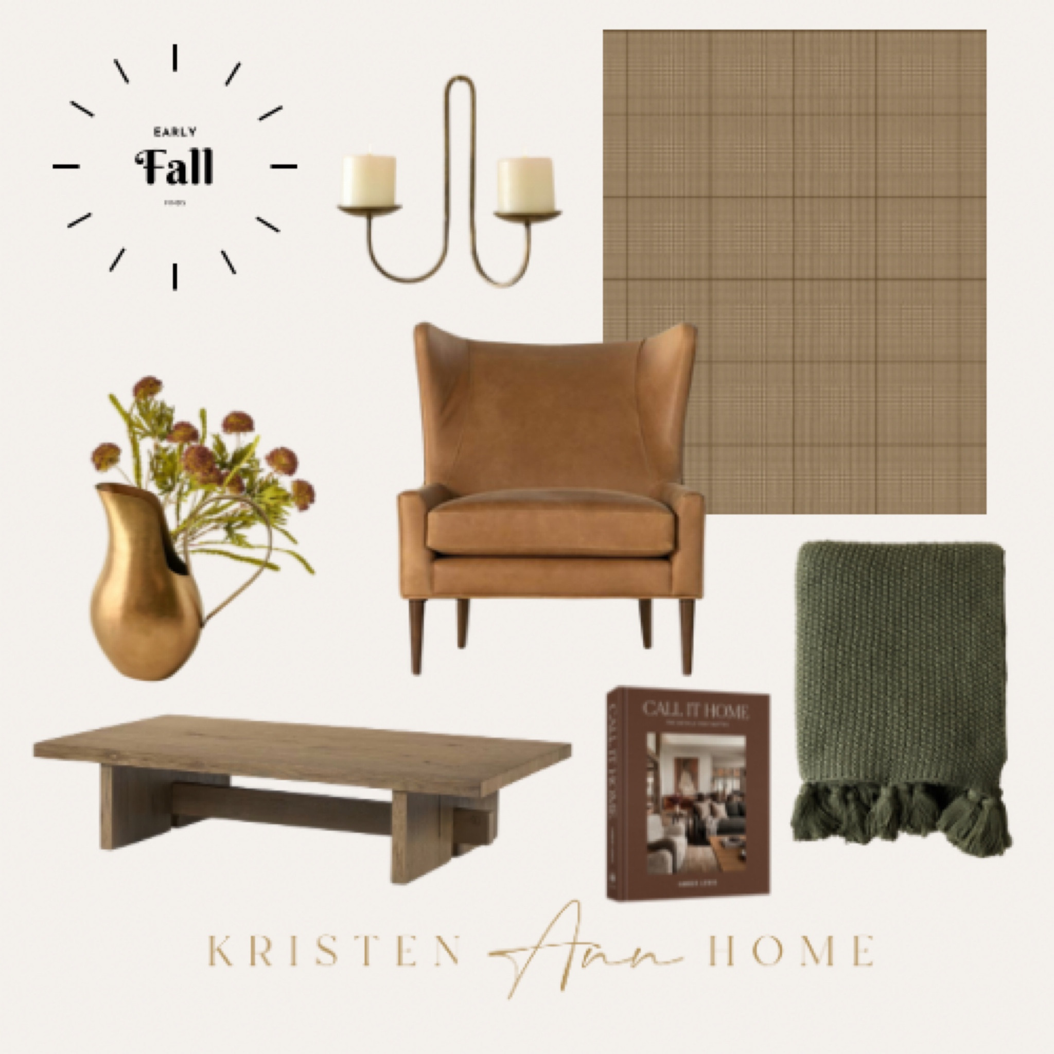 Early fall finds! These beautiful pieces will add warmth and style to your space. Add some texture to your walls with this beautiful wallpaper. Place a leather chair with a chunky olive color throw on it. Fall is one of my favorite seasons! 

#LTKSeasonal #LTKStyleTip #LTKHome