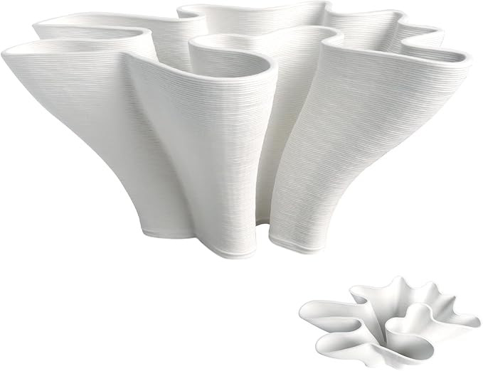 Decorative Bowl Large White Ceramic Vase Modern Flower Vase Home Decor for Living Room Entryway T... | Amazon (US)