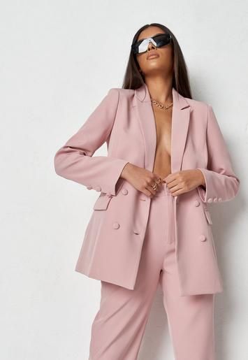 Missguided - Dusky Pink Co Ord Tailored Longline Blazer | Missguided (US & CA)