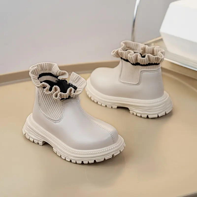 Girls Ankle-High Boots - Street & Honey Girl Style Solid Color PU Upper with Fabric Lining, PVC S... | Temu Affiliate Program