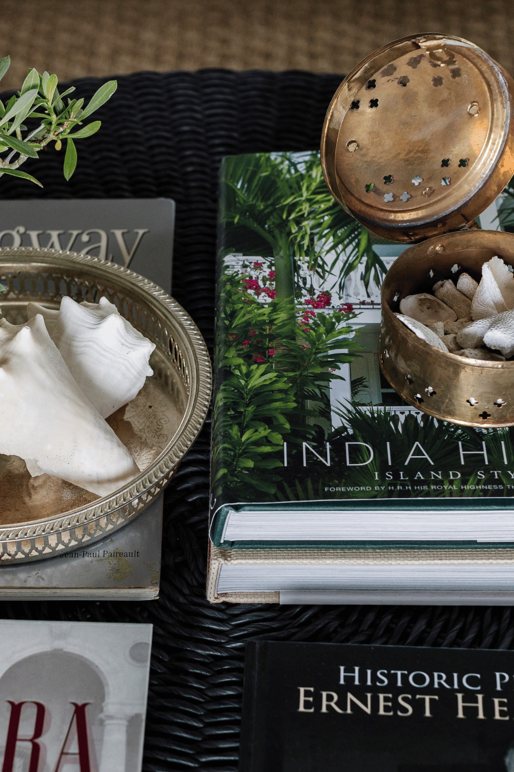 Simple mix of vintage thrifted decor, seashells and locally themed coffee table books make for easy beach house coffee table styling.

#coffeetable #beachhouse #thrifting  

 #LTKHome