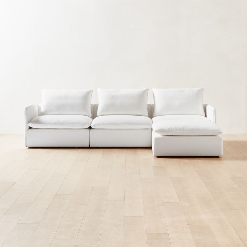 Lumin 4-Piece Modular Snow White Performance Fabric Sectional Sofa + Reviews | CB2 | CB2