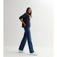 Navy Knit Roll Neck Split Hem Jumper New Look | New Look (UK)