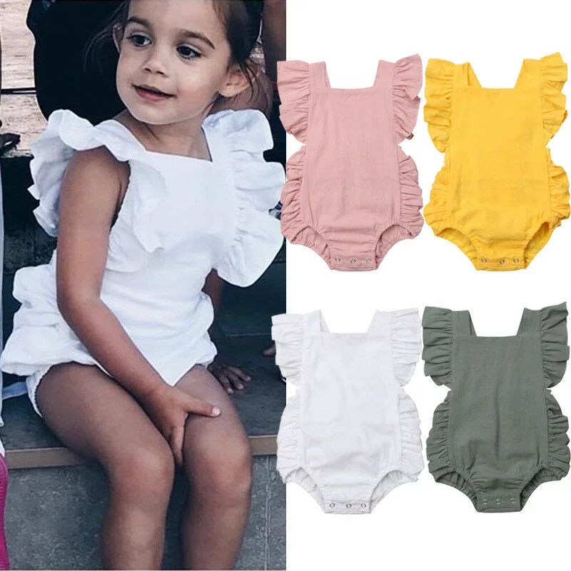 Summer Newborn Toddler Baby Girl Clothes Ruffle Romper Jumpsuit Outfit Sunsuit - Walmart.com | Walmart (US)