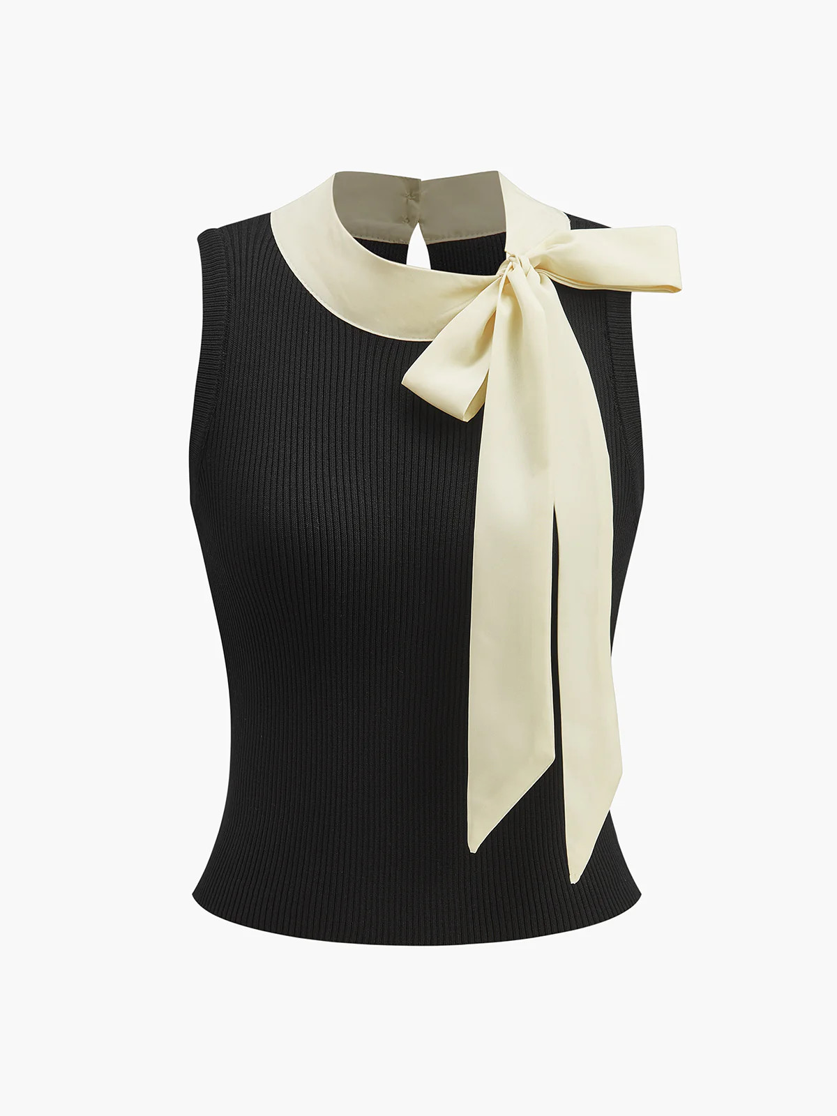 Color Block Bow Sweater Vest | Commense