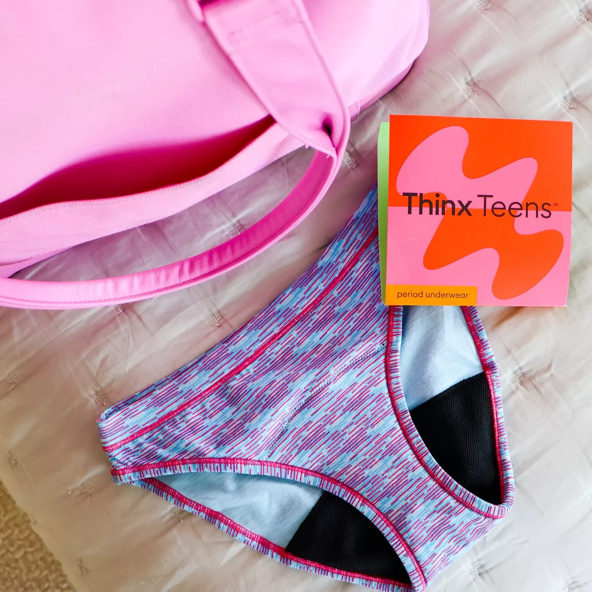 Thinx Teens Brief 3-Pack Period Underwear for Teens, Cotton Underwear Holds  5 Tampons, Feminine Care Period Panties : : Clothing, Shoes 