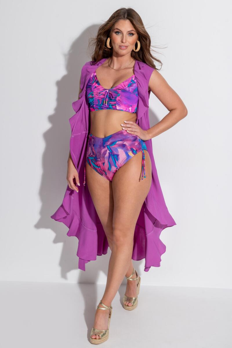 Midaxi Wrap Beach Dress - Ultraviolet | Pour Moi