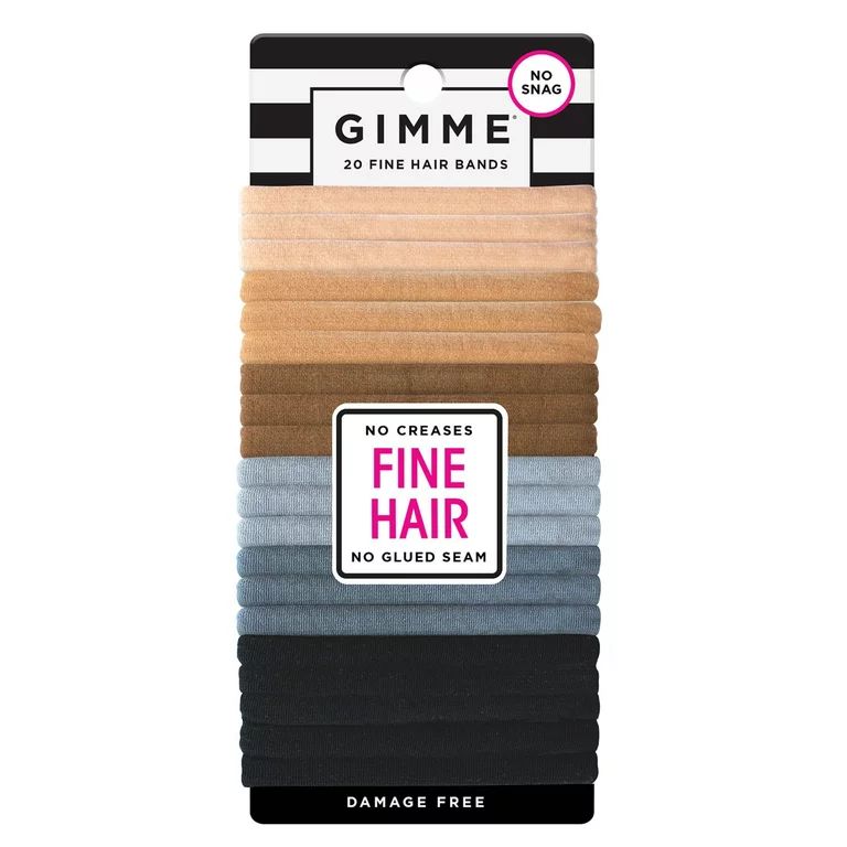 Gimme Ponytail Holder Hair Tie for Fine Hair, Neutral Colors, 20 Ct - Walmart.com | Walmart (US)