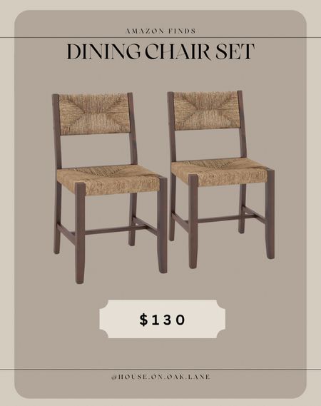 Woven rush seat dining chairs wicker rattan solid wood 

#LTKhome #LTKstyletip #LTKfindsunder100