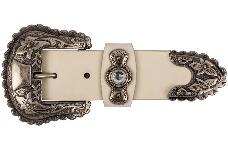 Streets Ahead White & Silver Buckle Belt | Pinto Ranch | Pinto Ranch