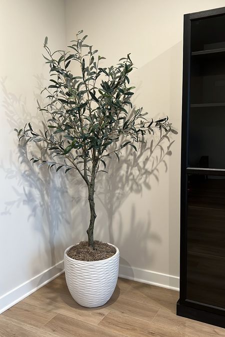 West Elm olive tree — base is from At Home
