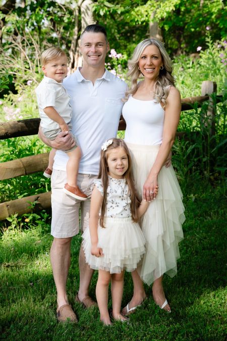 Family matching photo shoot idea. Tulle skirts white bodysuit. #familyphotos #mommyandme #motherdaughter boy toddler polo men’s polo men’s khaki shorts 

#LTKkids #LTKmens #LTKfamily