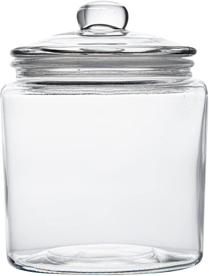 Restaurantware Vetri 0.2 Gallon Glass Storage Jar 1 Dishwashable Glass Cookie Jar - Airtight Seal... | Amazon (US)