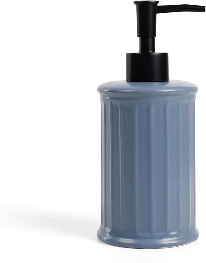 Ceramic Soap Dispenser - Blue Liquid Hand Soap Dispenser Bathroom, Modern Refillable Dish Wash So... | Amazon (US)