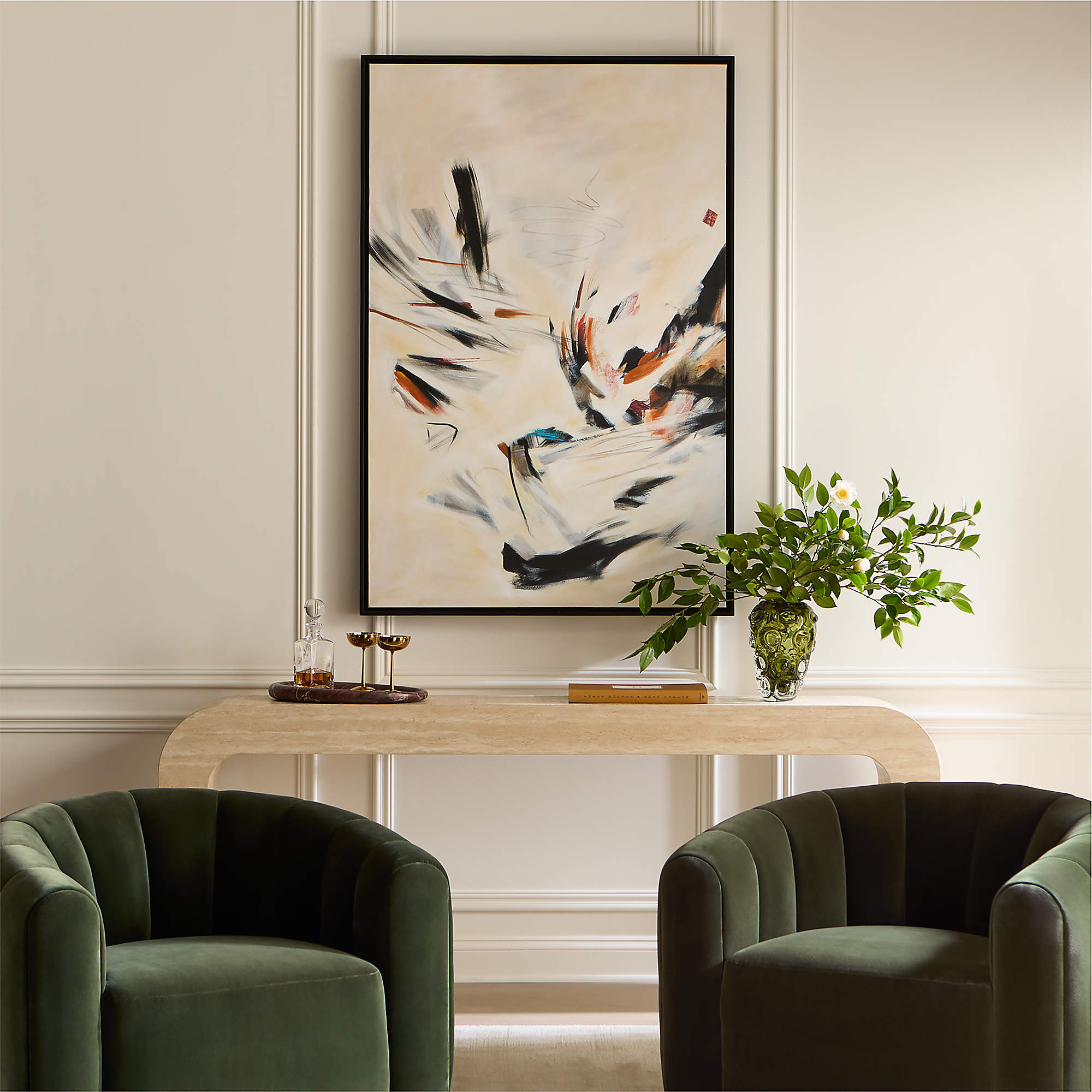 Emporia Brass-Plated Coupe Glasses Set of 4 + Reviews | CB2 | CB2