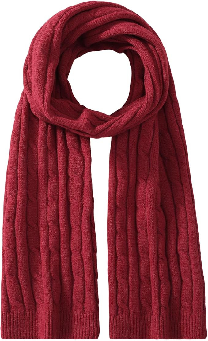 Passionbility Winter Scarf for Women Warm Winter Knit Scarf Cable Chunky Soft Scarves for Cold We... | Amazon (US)