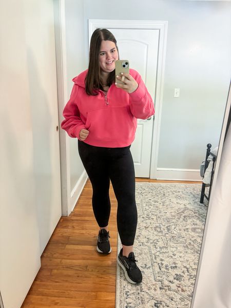 Tuesday casual and comfortable outfit. 

Sweatshirt size xl/xxl
Leggings run big sized down to 14
Shoes come in wide width



#LTKfitness #LTKmidsize #LTKplussize