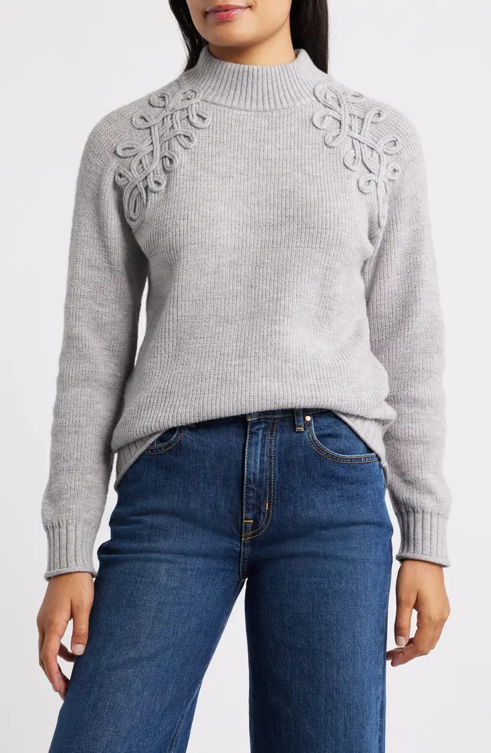 Wit & Wisdom Soutache Mock Neck Sweater | Nordstrom | Nordstrom