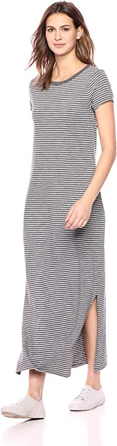 Amazon Brand - Daily Ritual Women's Lived-in Cotton Short-Sleeve Crewneck Maxi Dress | Amazon (US)