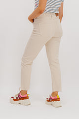 Emmy Cream High Waisted Jeans | Born Clothing
