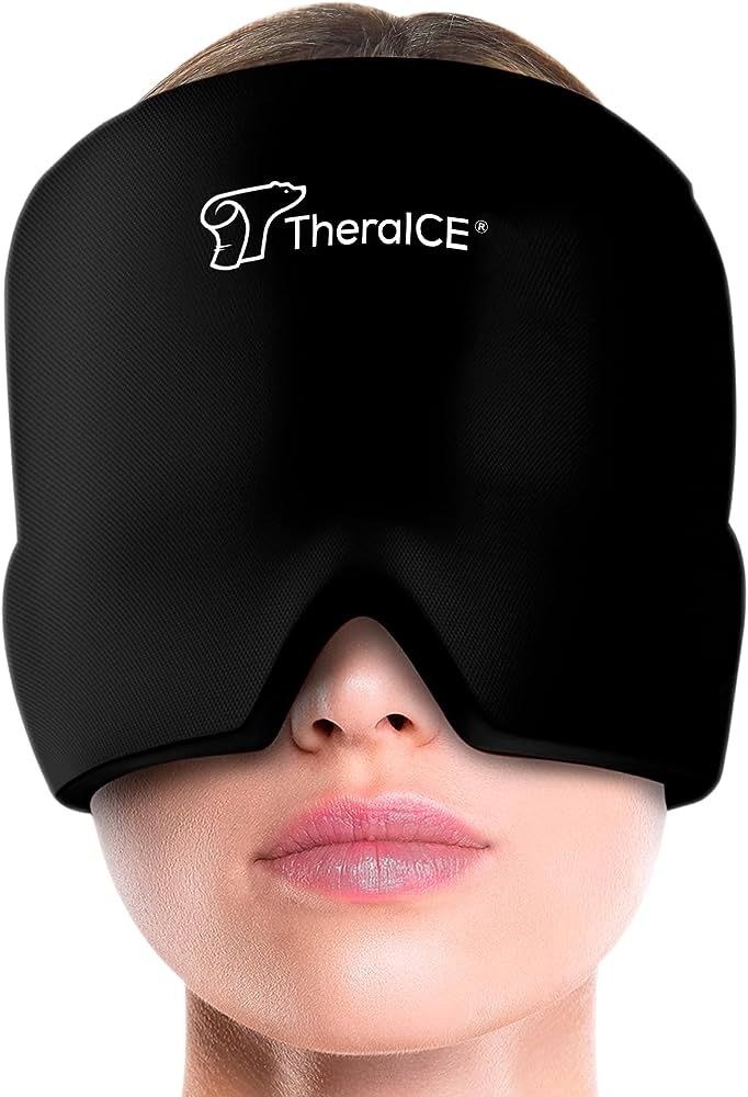 TheraICE Migraine Relief Cap, Soothing Headache Ice Pack Mask Products, Cooling Gel Hat, Face Col... | Amazon (US)